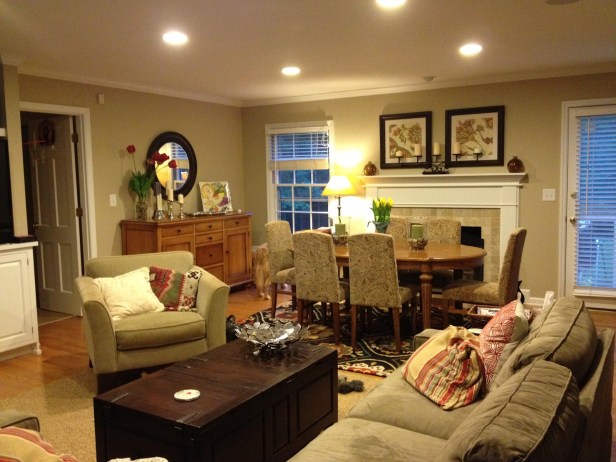 Living room with dining room - thediybungalow.com