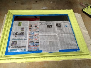painted mirror frame - citron - thediybungalow.com