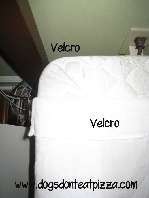 How to keep a bedskirt in place using velcro tape - thediybungalow.com