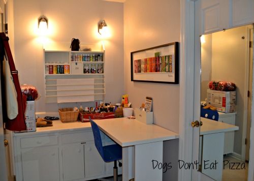 finished craft and work area