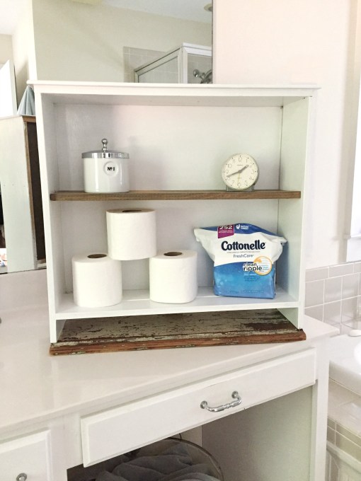 Turn a drawer into a cabinet for bathroom storage - thediybungalow.com