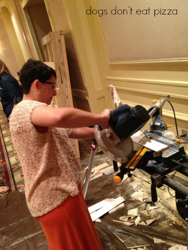 Dogs Don't Eat Pizza Rockin the Ryobi Miter Saw at Haven