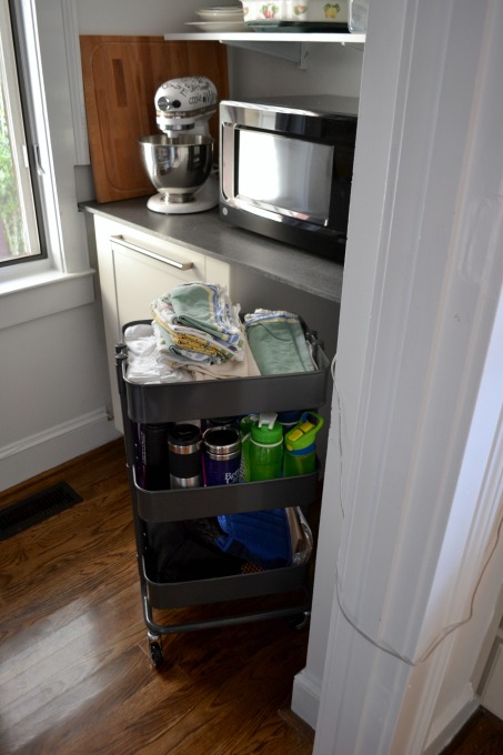 IKEA cart for pantry storage - thediybungalow.com