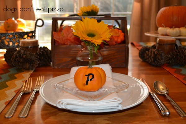 fall place setting with pumpkin - Dogs Don't Eat Pizza