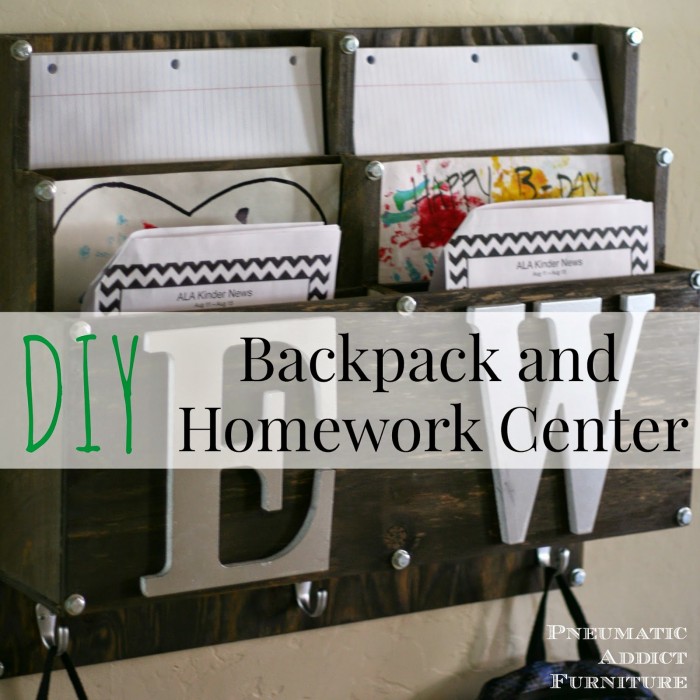 DIY Backpack and Homework&nbsp;Center