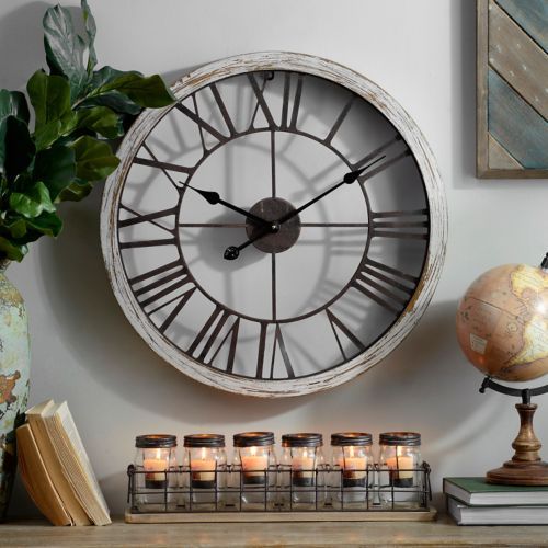 Kirkland's Dawson Industrial Clock - farmhouse look for less - thediybungalow.com