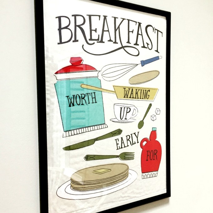 Framed tea towel as art - thediybungalow.com