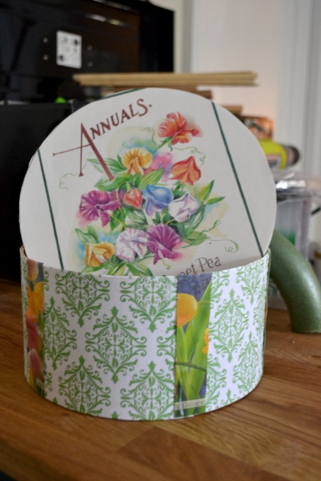 Decoupage scrapbook paper and seed packet print - Swap It Like It's Hot - thediybungalow.com