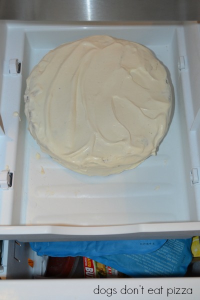 frosted cake in freezer - Dogs Don't Eat Pizza