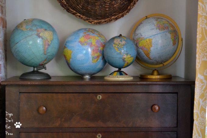 decorating with globes - dining room - Dogs Don't Eat Pizza
