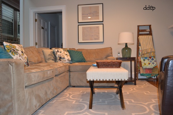 ottoman for coffee table in family room - thediybungalow.com