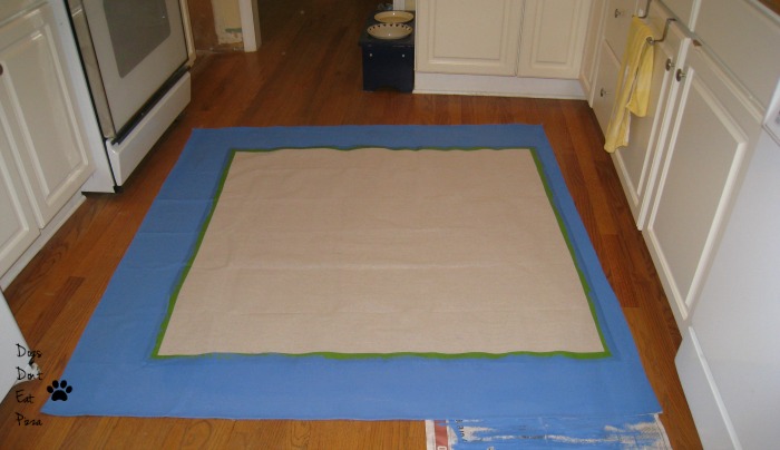 paint border on dropcloth curtain - Dogs Don't Eat Pizza