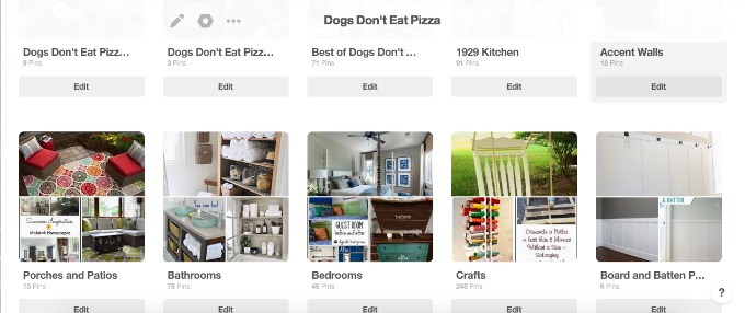 The DIY Bungalow's Pinterest Boards - organized by room or category