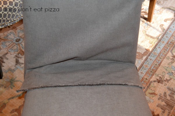 How to cover the front - how to reupholster parsons chairs - thediybungalow.com