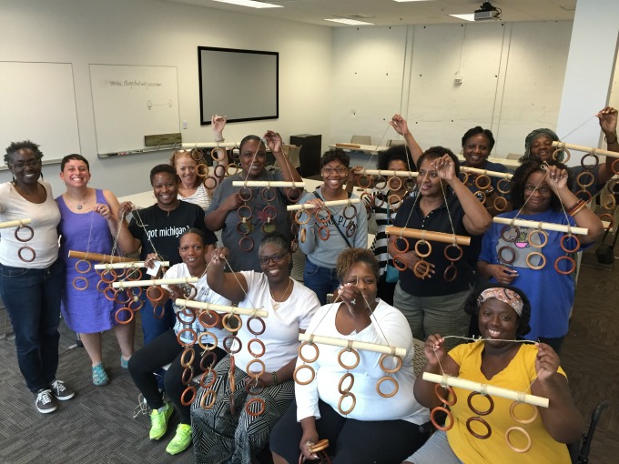 Repurposing curtain hardware class at Atlanta Habitat for Humanity ReStore - thediybungalow.com