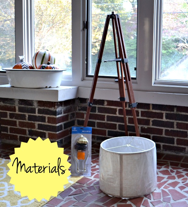 Materials needed to make tripod lamp / thediybungalow.com