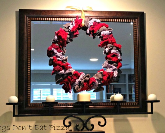 Upcycled Scarf and Sweater&nbsp;Wreath