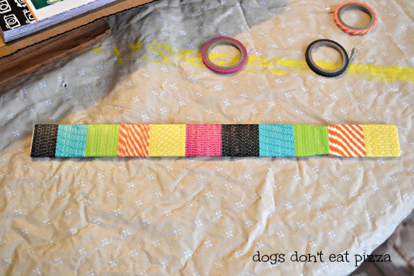 Paint stick clipboard with washi tape updating window memo board - thediybungalow.com