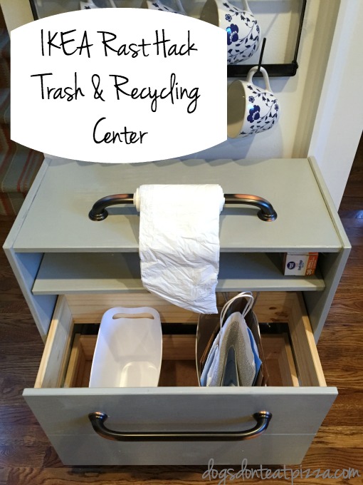 Learn how I made this IKEA Rast Hack Trash and Recycling Center - thediybungalow.com