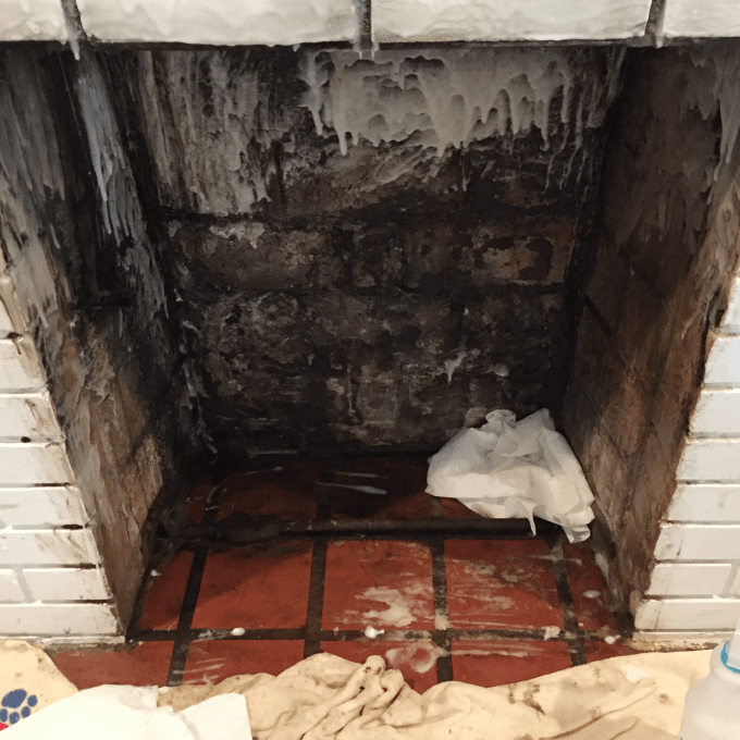 Slurry cleaner for how to clean a fireplace firebox - thediybungalow.com