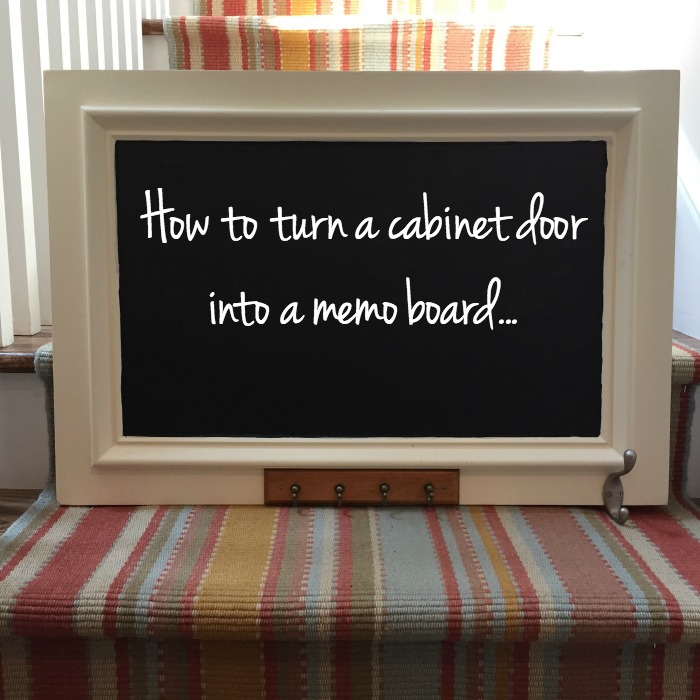 How to turn a cabinet door into a memo board - thediybungalow.com