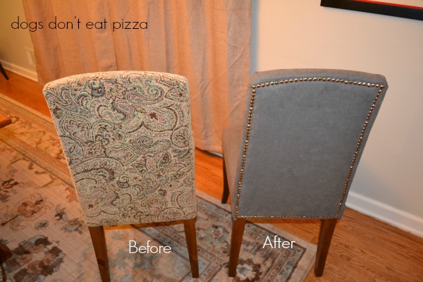 How to reupholster parsons chairs - it's easy and you can do it in one afternoon! Earth Day repurposing projects - From thediybungalow.com