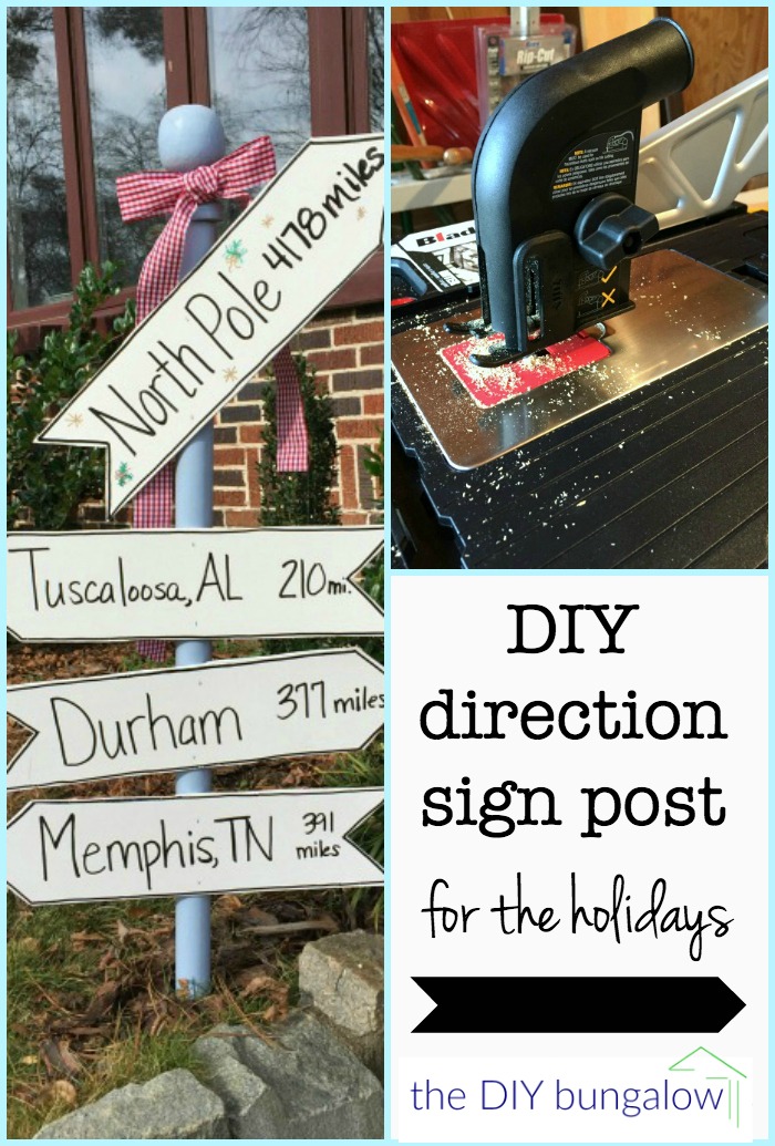 How to make a DIY holiday direction sign post - theDIYbungalow.com