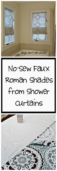 Faux Roman Shades from Shower&nbsp;Curtains