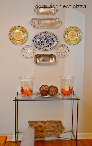 Plate wall in the redecorated dining room - thediybungalow.com