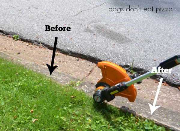 WORX-before-after-edger - review - Dogs Don't Eat Pizza