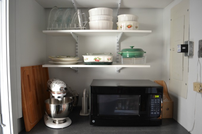 Pantry shelves and counter - thediybungalow.com