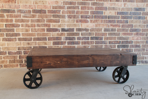 DIY-Factory-Cart-Coffee-Table from Shanty 2 Chic - Five ways to add industrial style to your home - thediybungalow.com