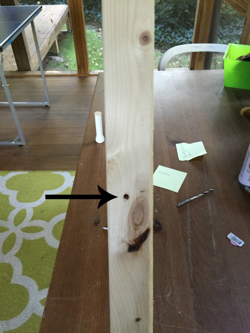 Predrill holes - Five Ways to Repurpose Stair Spindles - thediybungalow.com