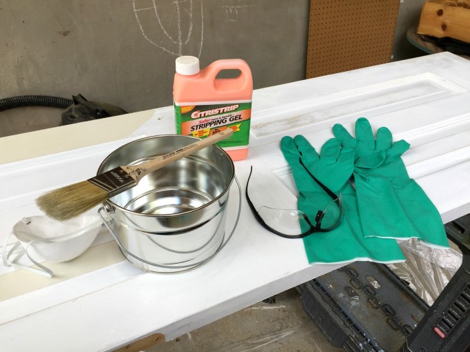 Materials for how to strip paint off wood doors - thediybungalow.com