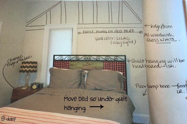 Plans for the guest room before and after - thediybungalow.com