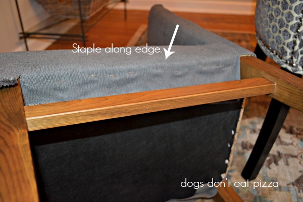 How to upholster the seat - how to reupholster parsons chairs - thediybungalow.com