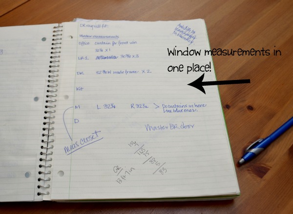 Keep measurements and information in one place for how to stay organized when moving - thediybungalow.com