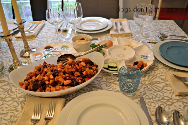 charoses-seder-plate - Passover-table - Dogs Don't Eat Pizza