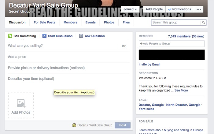 Facebook yard sale group - selling online - thediybungalow.com