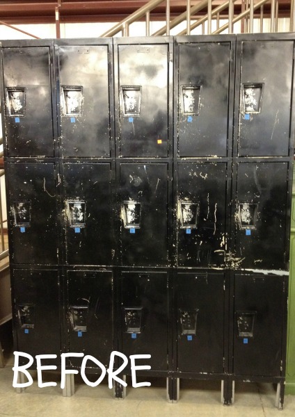Repurposing Old Lockers for Storage - thediybungalow.com