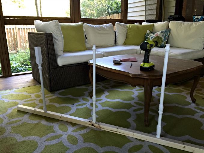 How to attach the spindles for the ladder - Five Ways to Repurpose Stair Spindles - thediybungalow.com