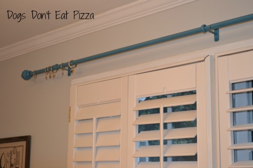 finished curtain rod painted