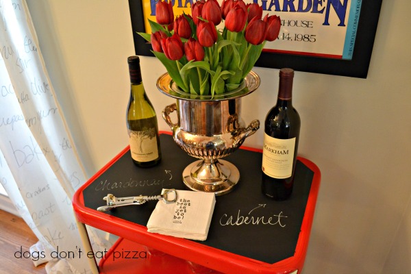 bar cart top view - five chalkboard paint projects - Dogs Don't Eat Pizza