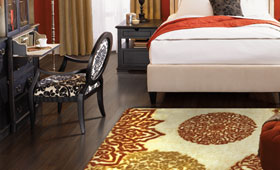 contemporary rug - add color to bedroom