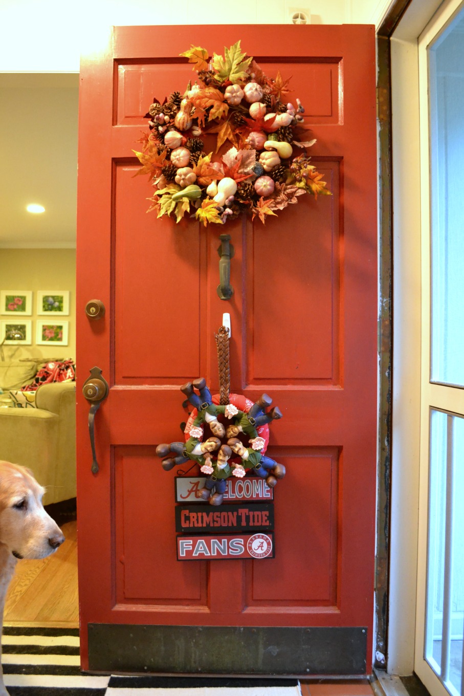 Fall decor with You Might Be a Redneck Wreath - thediybungalow.com