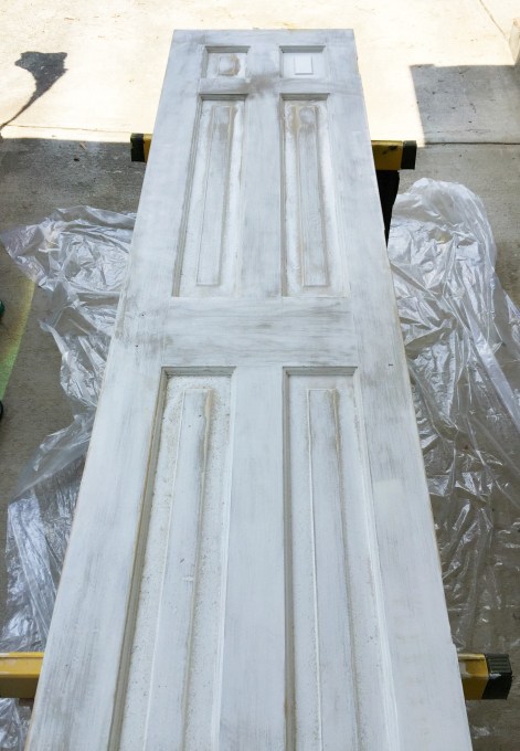 Door sanded to remove paint - thediybungalow.com