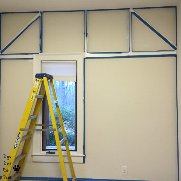 Painting the trim in the guest room before and after - thediybungalow.com