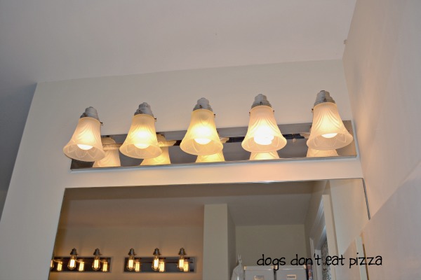 before whole bathroom fixture - update bathroom lighting - thediybungalow.com