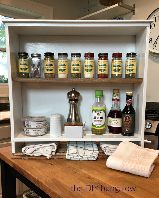 Turn an old drawer into a cabinet for the kitchen - thediybungalow.com