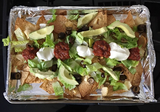 Nachos with The Laughing Cow Cheeses and toppings - thediybungalow.com